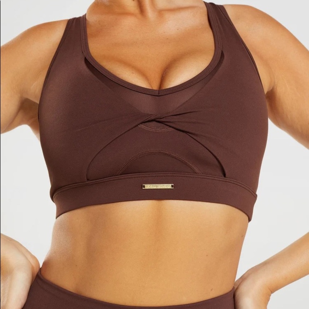 Gymshark Whitney Simmons Mesh Sport Bra Rekindle Brown M